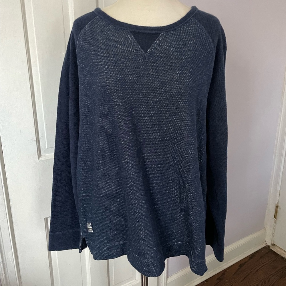 Lrl Lauren Jeans Co Ralph Lauren Womenâs Navy Crewneck Terry Sweatshirt, Size L